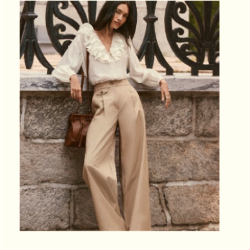 Coin Pocket Pleated Wide Leg Pants In T